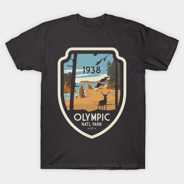 Washington Olympic National Park Retro Vintage Design Gift T-Shirt by Terrybogard97